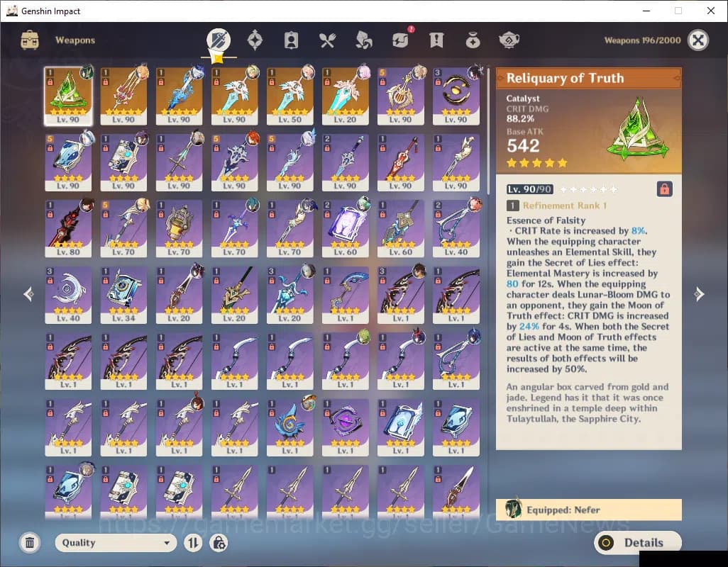 Genshin Impact Accounts ASIA|AR 58|8 Limited +6(*5Wep)|Prime Team Skirk|(F image 5