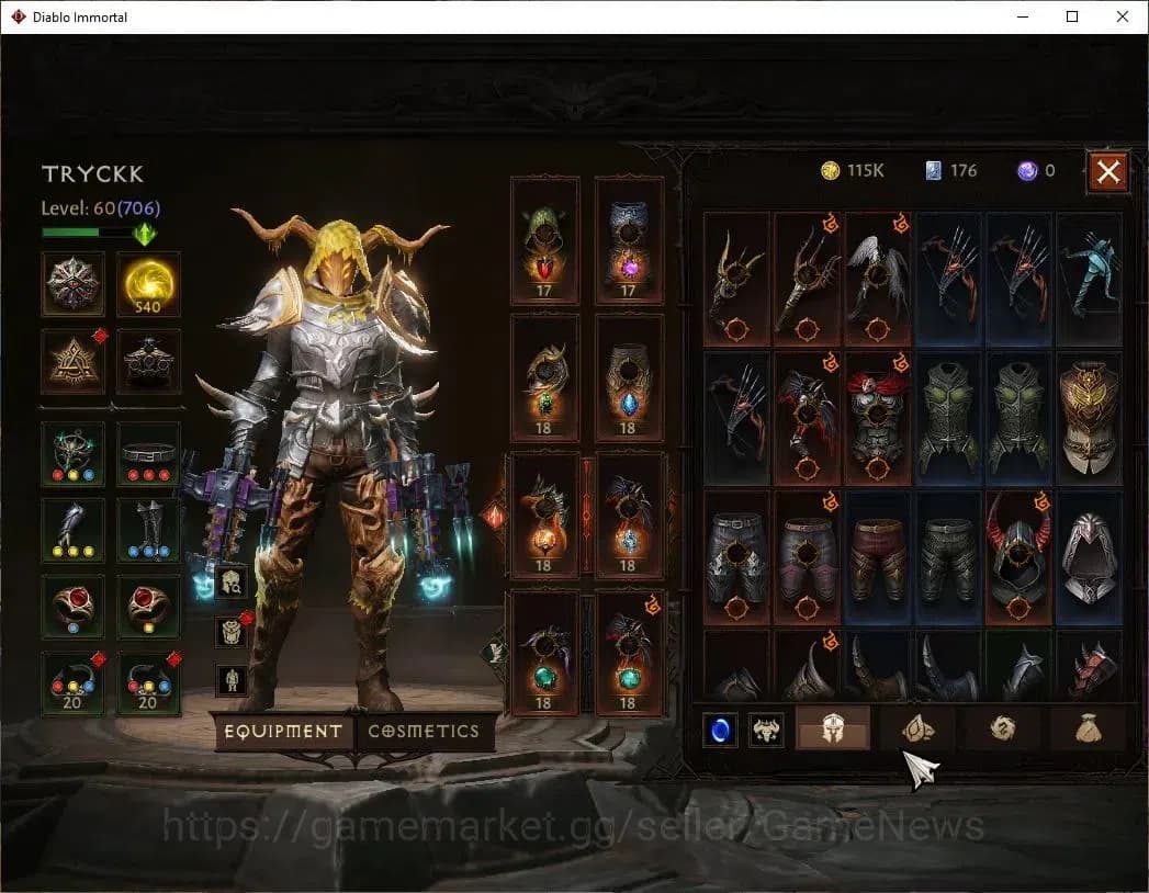 Diablo Immortal Accounts SEA - Verathiel|CS ON|Lv60(706)|Demon Hunter|CR 41 image 5