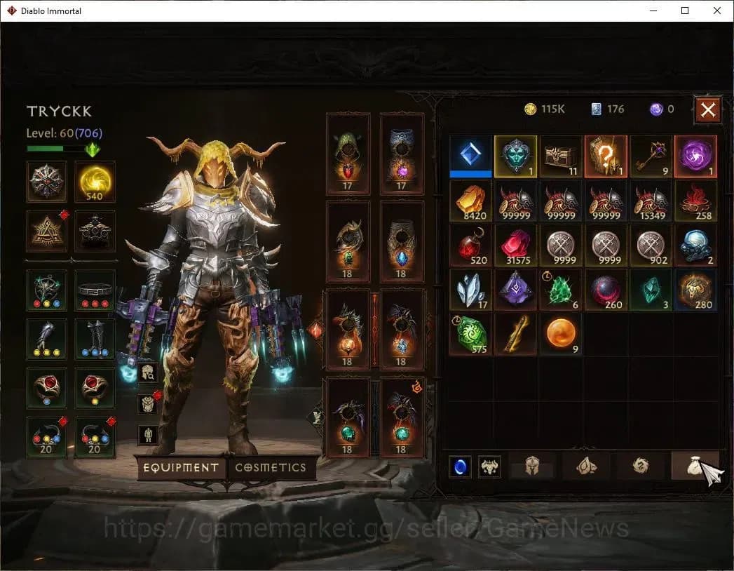 Diablo Immortal Accounts SEA - Verathiel|CS ON|Lv60(706)|Demon Hunter|CR 41 image 8