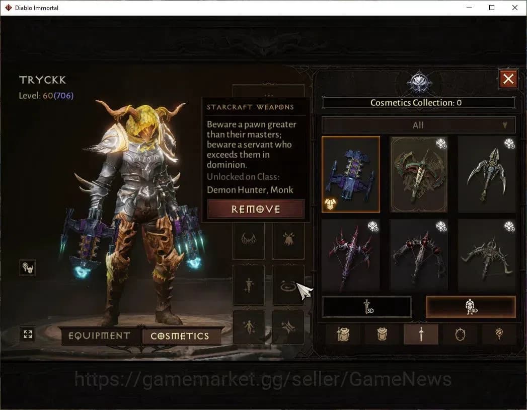 Diablo Immortal Accounts SEA - Verathiel|CS ON|Lv60(706)|Demon Hunter|CR 41 image 9