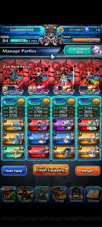 Grand Summoners Accounts Global|Rank 84|18 Asc+5 TW|[Inumuta,Isliid,Chloe,S image 3