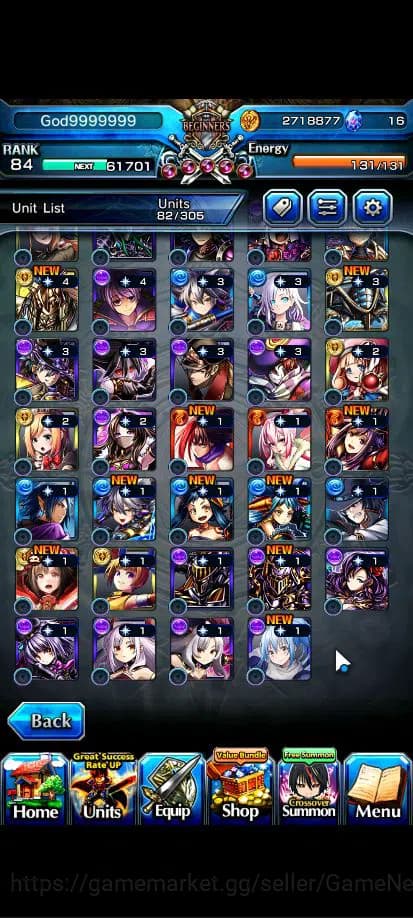 Grand Summoners Accounts Global|Rank 84|18 Asc+5 TW|[Inumuta,Isliid,Chloe,S image 6
