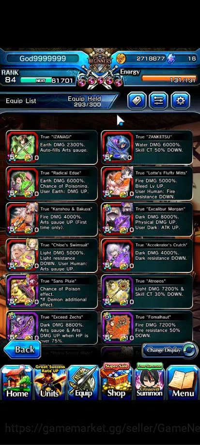 Grand Summoners Accounts Global|Rank 84|18 Asc+5 TW|[Inumuta,Isliid,Chloe,S image 7