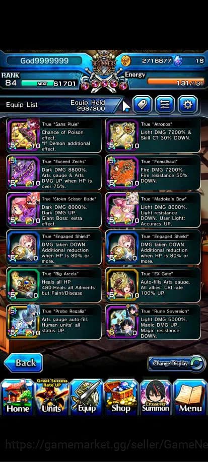 Grand Summoners Accounts Global|Rank 84|18 Asc+5 TW|[Inumuta,Isliid,Chloe,S image 8