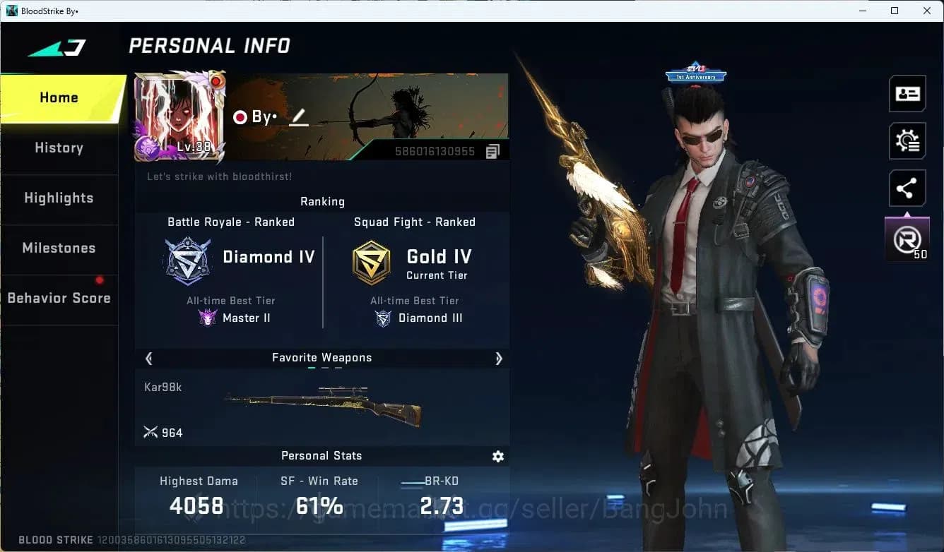 Blood Strike Accounts ASIA|LIMITED,AR97|COLLAB,QBZ95|EVOLVED,FAL|ULTRA,M image 1