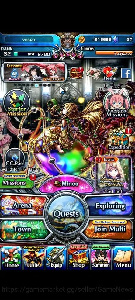 Grand Summoners Accounts Global|Rank 32|4 Ascend+1 TW|[Bouncing Bunny Milim image 1