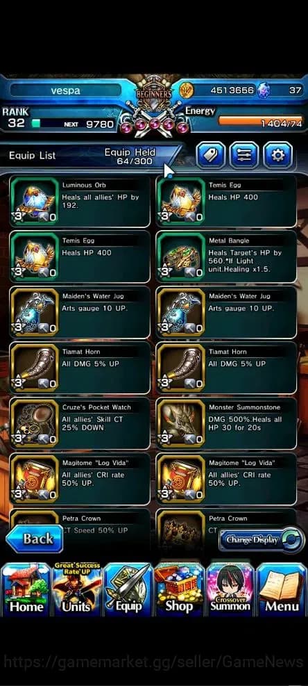 Grand Summoners Accounts Global|Rank 32|4 Ascend+1 TW|[Bouncing Bunny Milim image 12