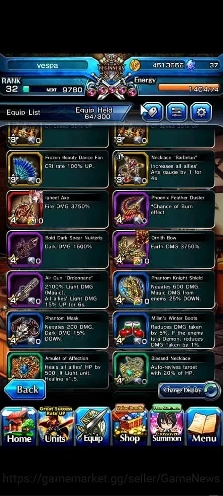 Grand Summoners Accounts Global|Rank 32|4 Ascend+1 TW|[Bouncing Bunny Milim image 13