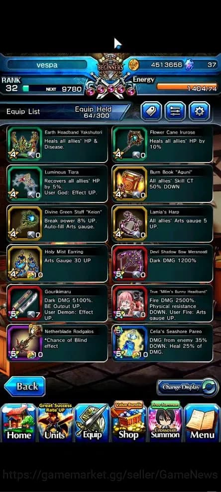 Grand Summoners Accounts Global|Rank 32|4 Ascend+1 TW|[Bouncing Bunny Milim image 14