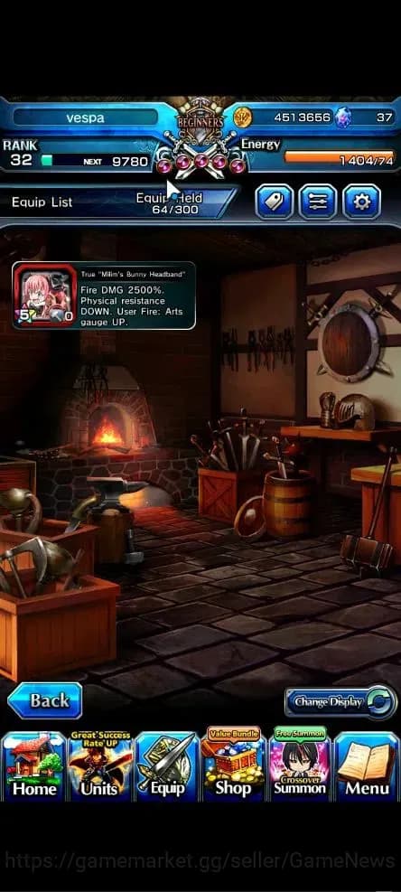 Grand Summoners Accounts Global|Rank 32|4 Ascend+1 TW|[Bouncing Bunny Milim image 6