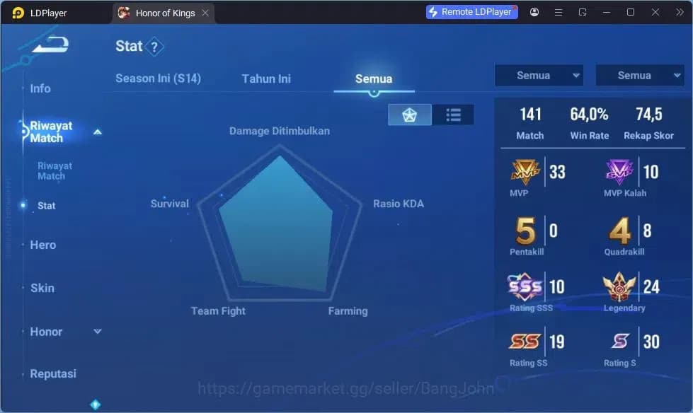 Honor of Kings Accounts GLOBAL Starter |71HR|33SK|Legend Wukoong,Angela|Co image 3