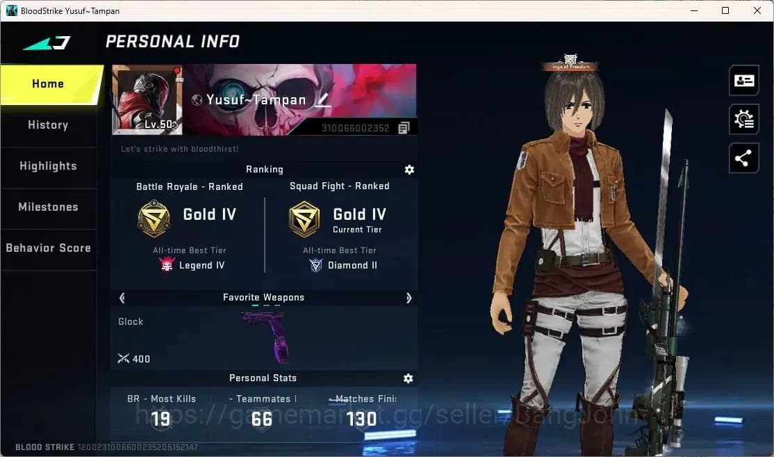 Blood Strike Accounts ASIA | Mikasa AOT & Tokyo Revengers FN2000, 3 AOT image 2