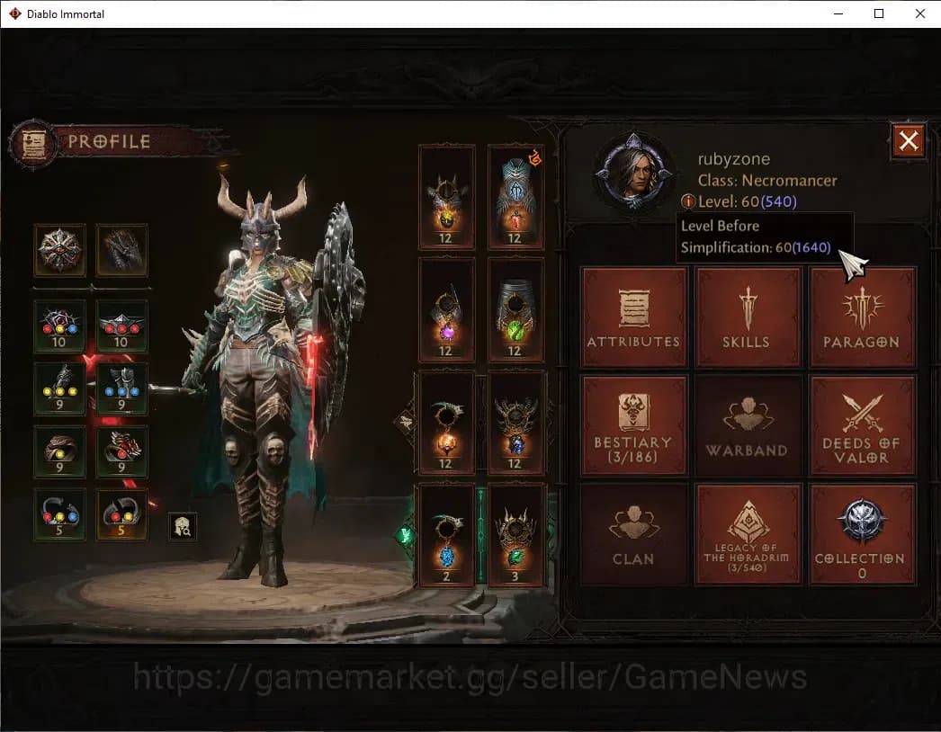 Diablo Immortal Accounts EU - Sescheron|CS ON|Lv60 (540)|Necromancer|CR 31K image 3