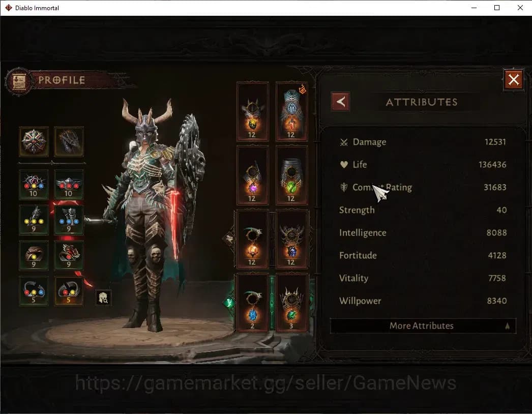 Diablo Immortal Accounts EU - Sescheron|CS ON|Lv60 (540)|Necromancer|CR 31K image 4