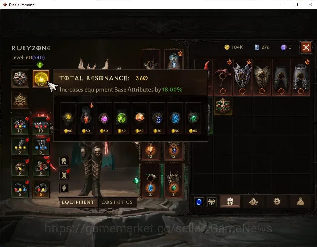 Diablo Immortal Accounts EU - Sescheron|CS ON|Lv60 (540)|Necromancer|CR 31K image 5