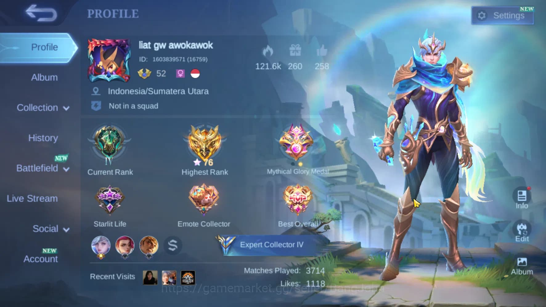 Mobile Legends: Bang Bang Accounts Hero 70 Skin 115 | Meow Julian, Silvanna | Epic Gu image 1