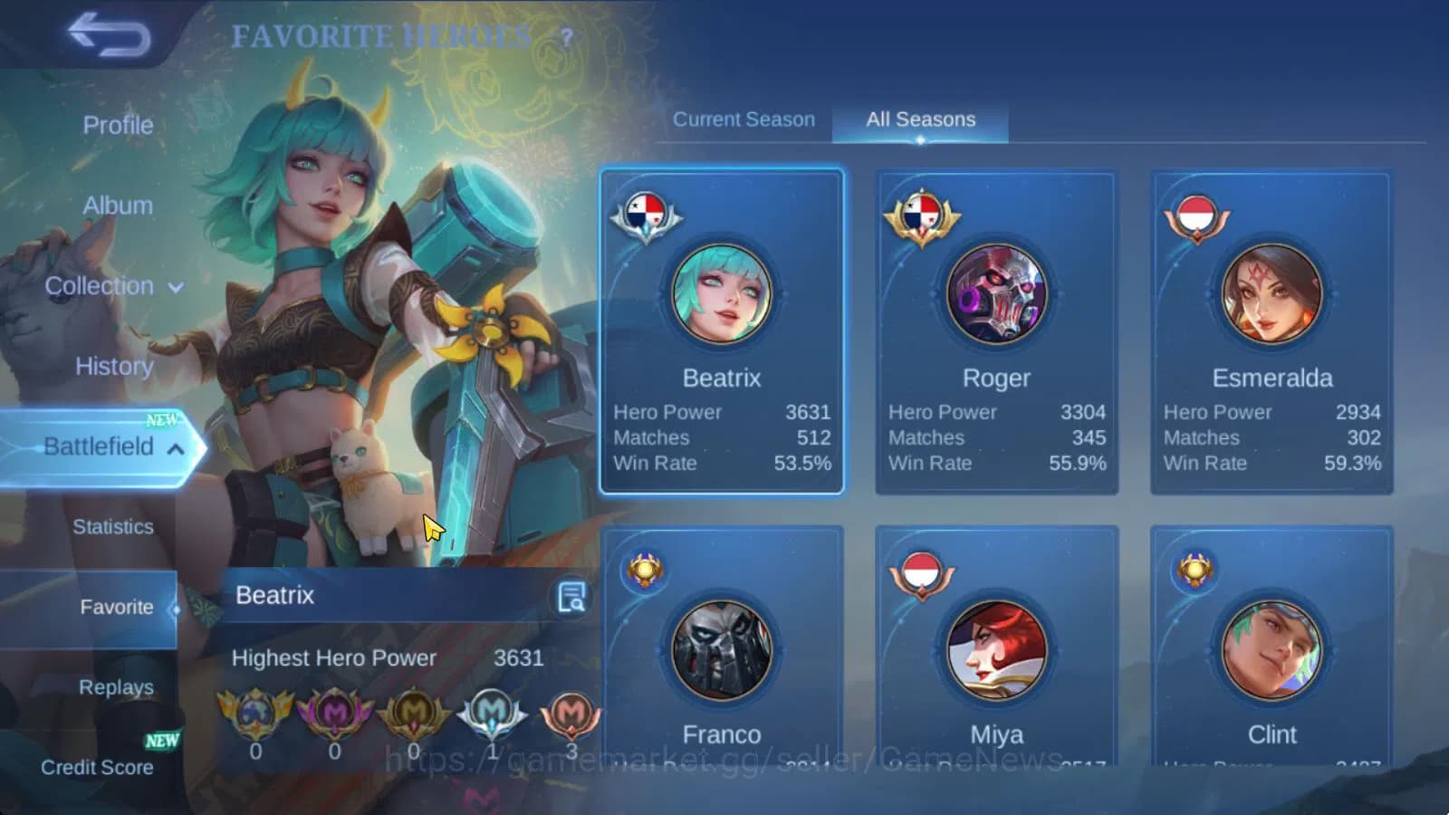 Mobile Legends: Bang Bang Accounts Hero 127|Skin 173|High Glory 76|CC Nata,LB Tigreal image 15