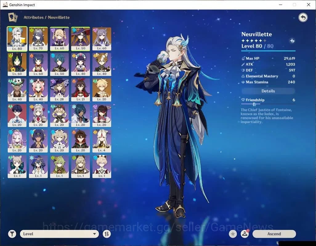Genshin Impact Accounts Asia|AR 46|2 Limit +1(*5WEP)|Neuvillete,Lauma|MC M image 3