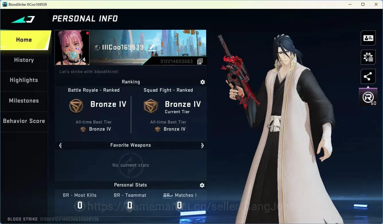 Blood Strike Accounts ASIA | Ultra P90-Blood Crystal | Collab Ethan-Byak image 2