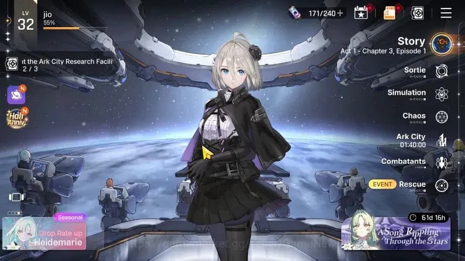 Chaos Zero Nightmare Accounts GLOBAL Lv32|5 SSR[Heidemarie,KhalipeM1,Magna,Rin,M image 1