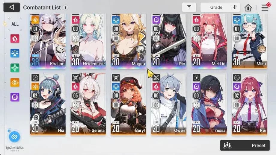 Chaos Zero Nightmare Accounts GLOBAL Lv32|5 SSR[Heidemarie,KhalipeM1,Magna,Rin,M image 3