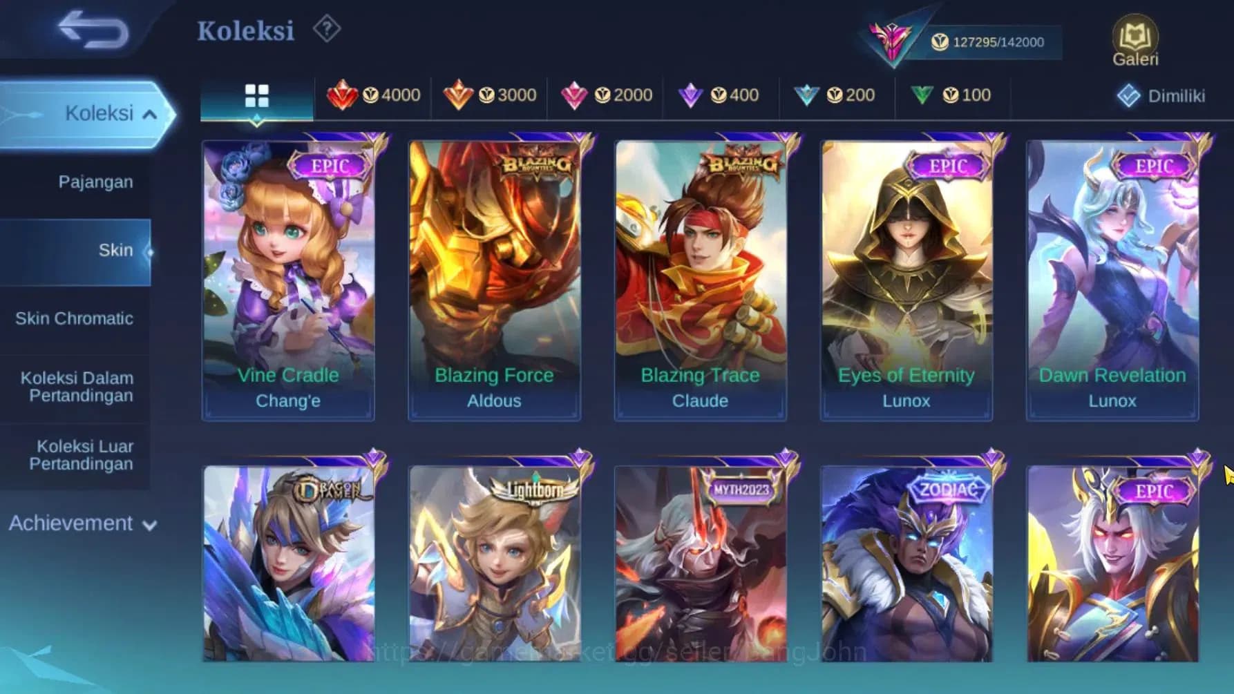 Mobile Legends: Bang Bang Accounts Global|Hero 132|Skin 403|KOF Guin|Asp Lesley+Chang image 5
