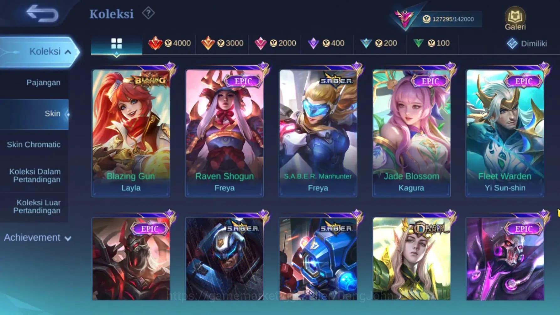 Mobile Legends: Bang Bang Accounts Global|Hero 132|Skin 403|KOF Guin|Asp Lesley+Chang image 7
