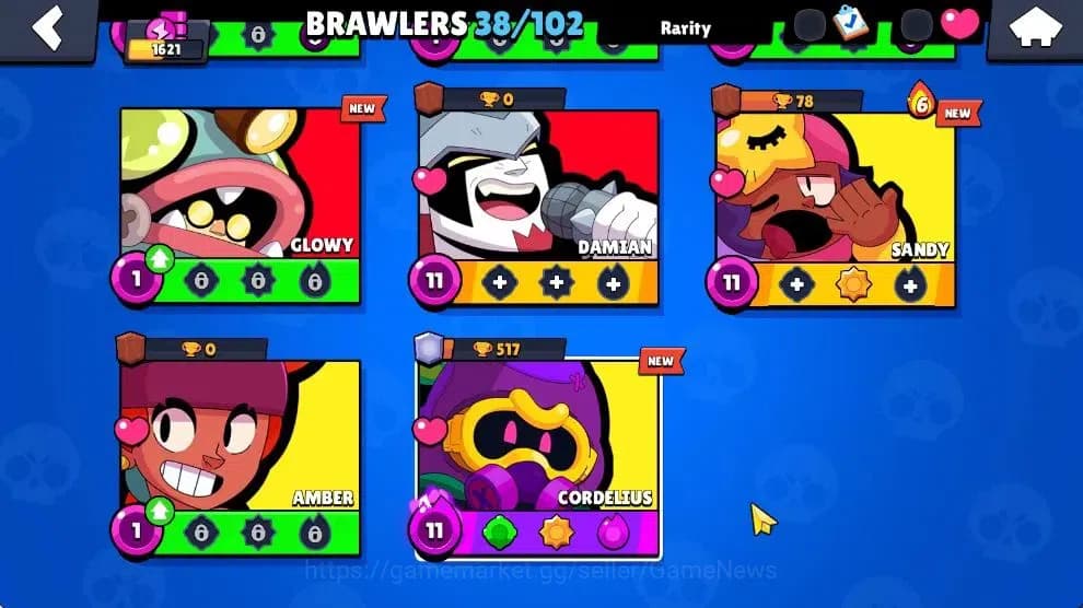 Brawl Stars Accounts 1621 Trophy|145 Gem|38 Brawlers 4 Max Lvl|1 Hypch image 6