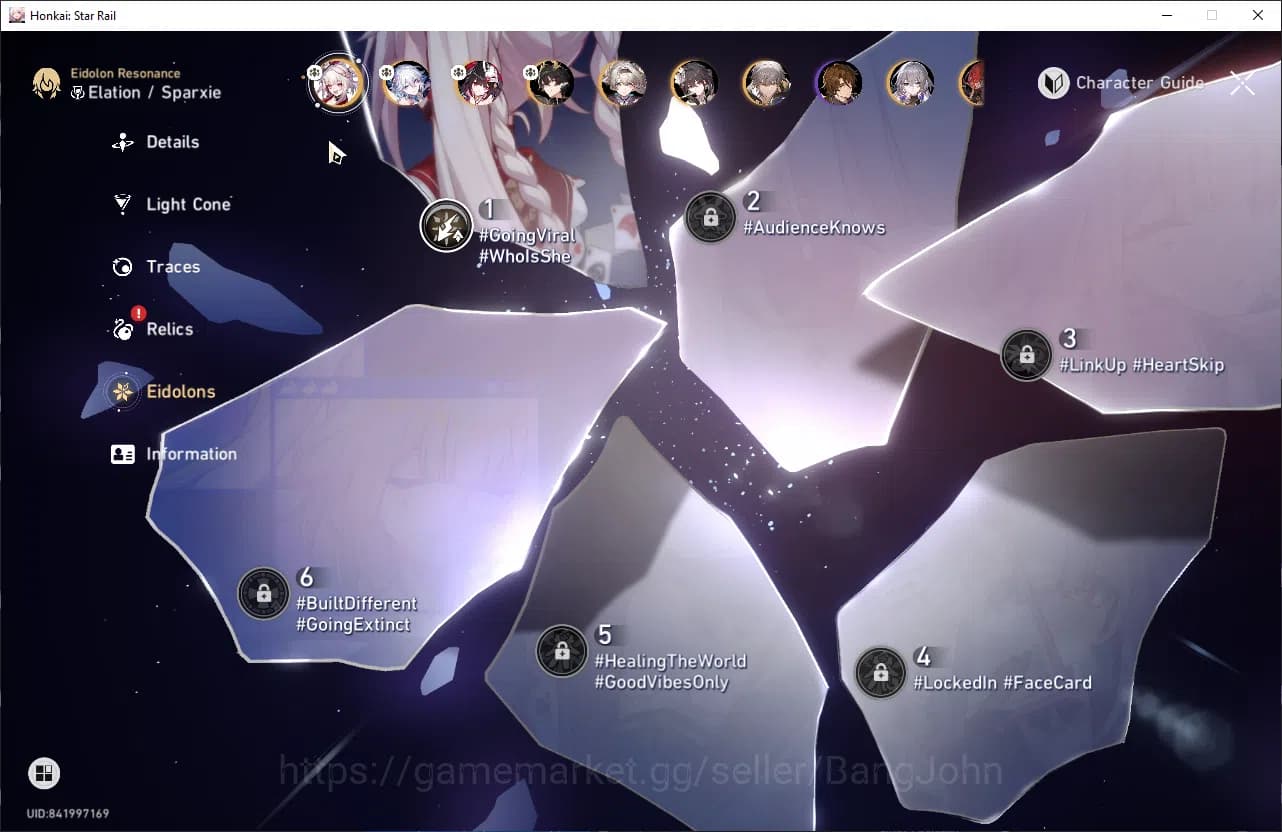 Honkai Star Rail Accounts ASIA | TL 66 yao guang, sparkle, spaxie, dan heng, image 12