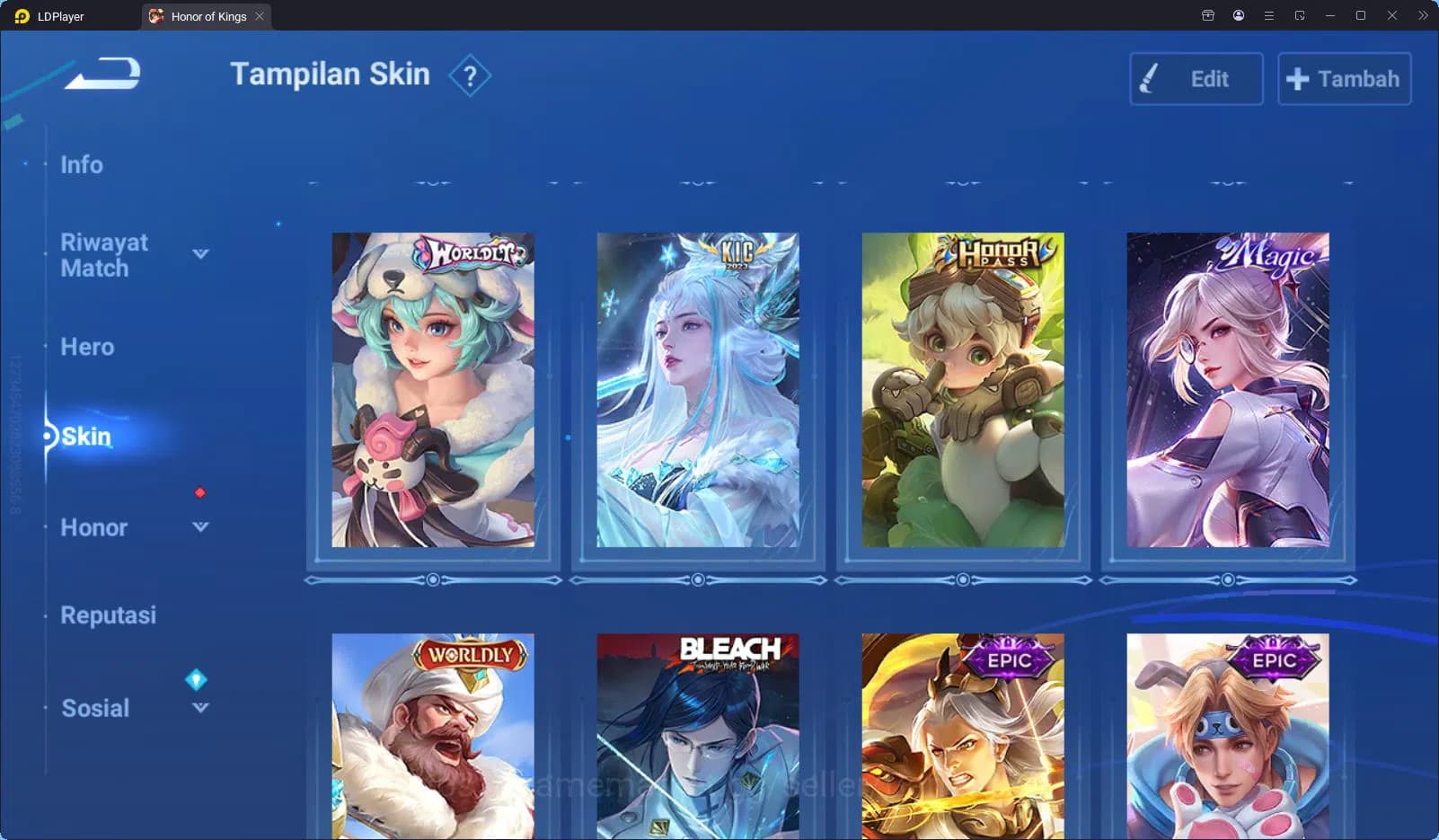 Honor of Kings Accounts Global | 111H 128S | Mid T32 | 2Legend Musashi Art image 16