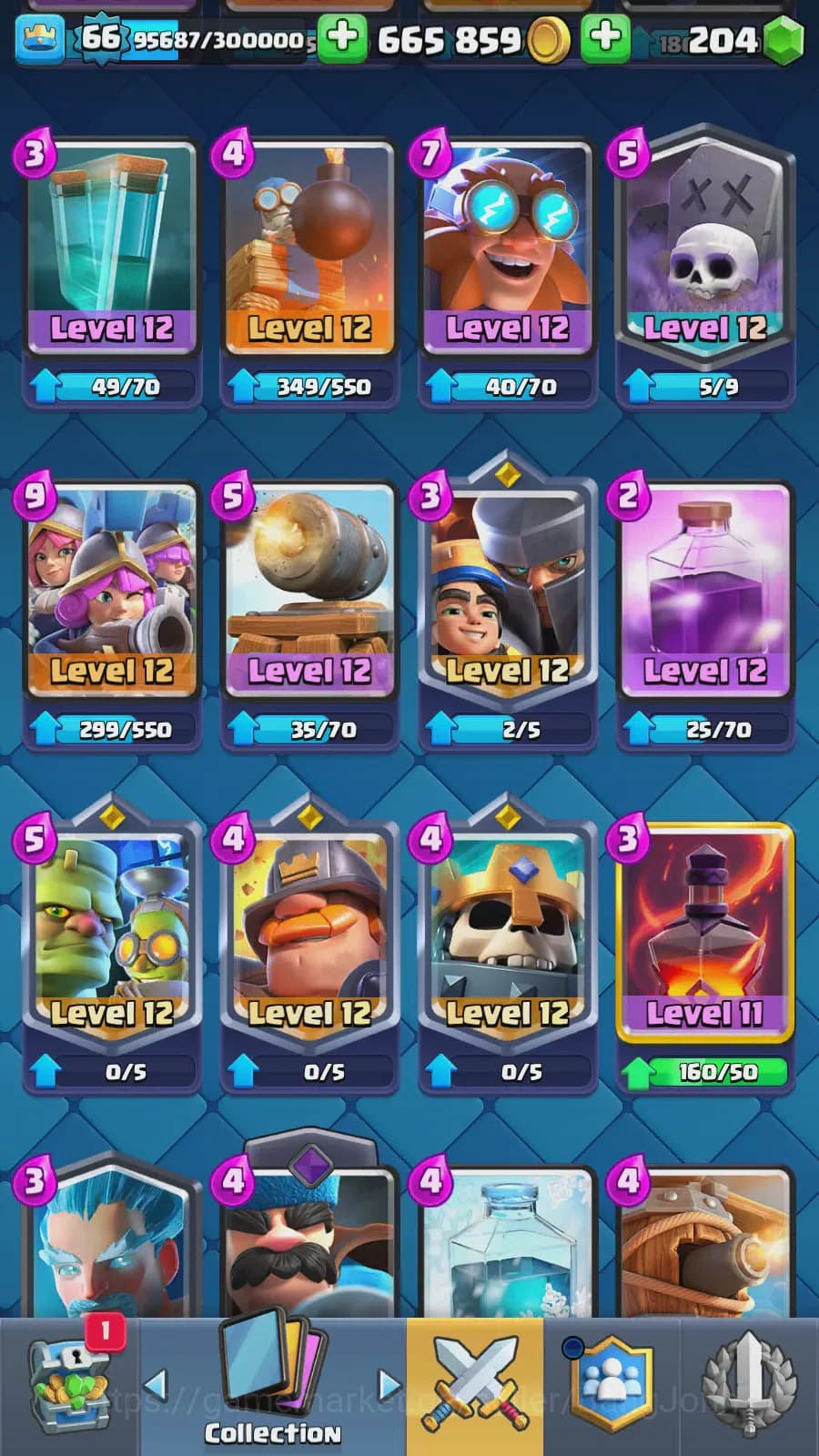 Clash Royale Accounts Lv 66|Trophy 12732|KTL 15|LimitedSkin|Card121|8Max image 1
