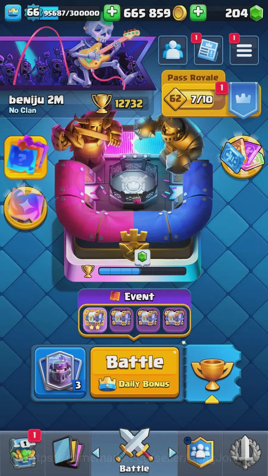 Clash Royale Accounts Lv 66|Trophy 12732|KTL 15|LimitedSkin|Card121|8Max image 11