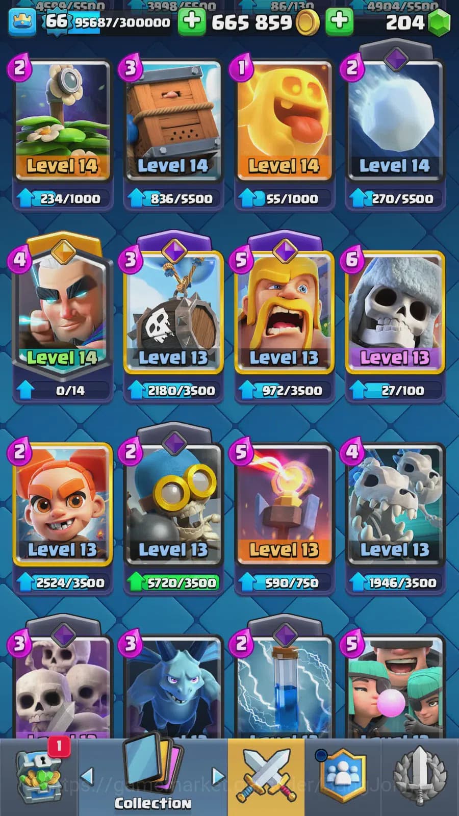 Clash Royale Accounts Lv 66|Trophy 12732|KTL 15|LimitedSkin|Card121|8Max image 4