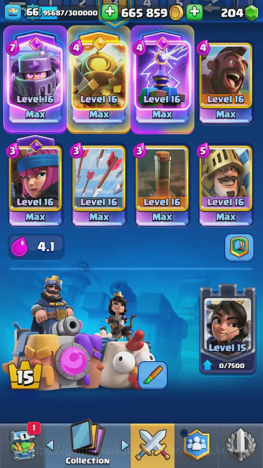 Clash Royale Accounts Lv 66|Trophy 12732|KTL 15|LimitedSkin|Card121|8Max image 6