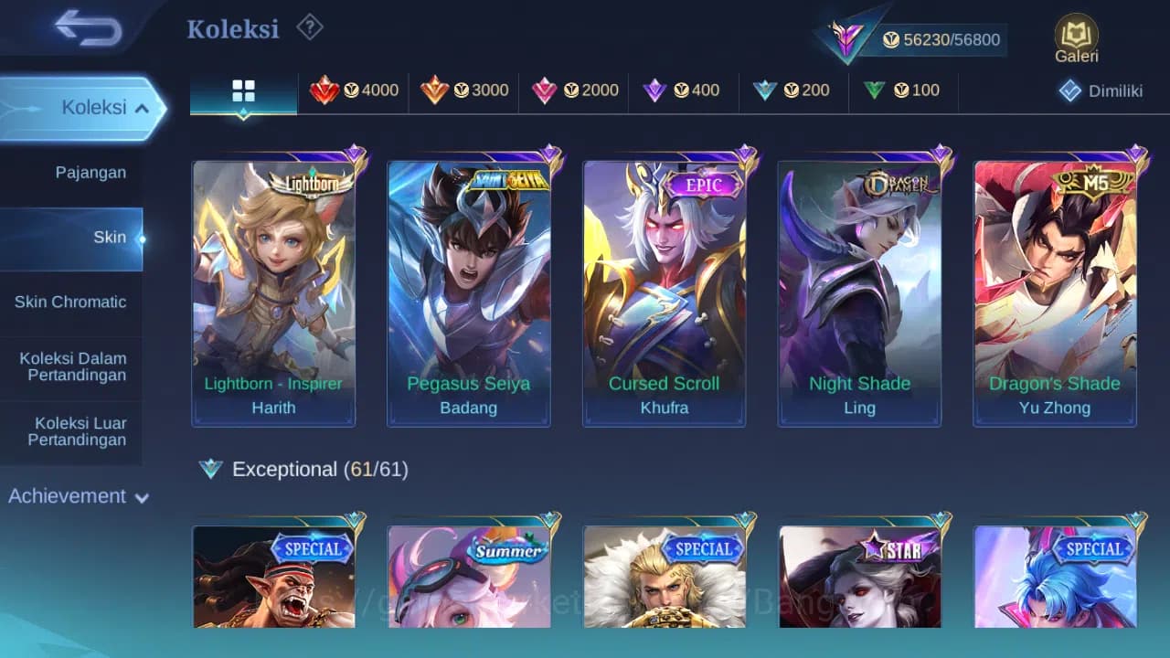 Mobile Legends: Bang Bang Accounts Hero 131 Skin 269 | Zodiac Helcurt | Lightborn Har image 7