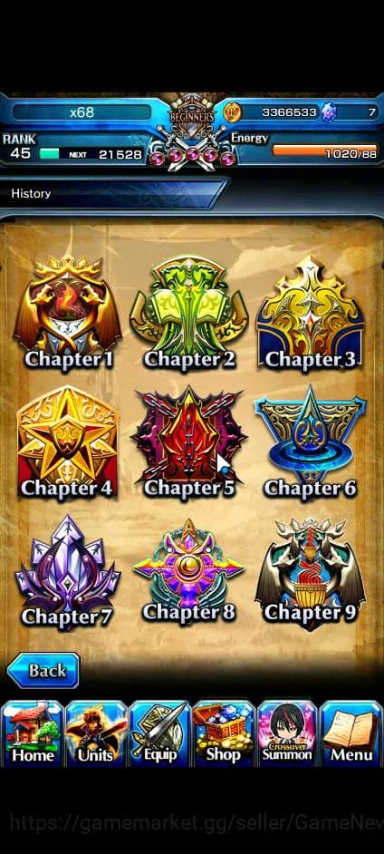 Grand Summoners Accounts Global|Rank 45|Fresh Starter| 6 Ascend+2 TW | [Shu image 2