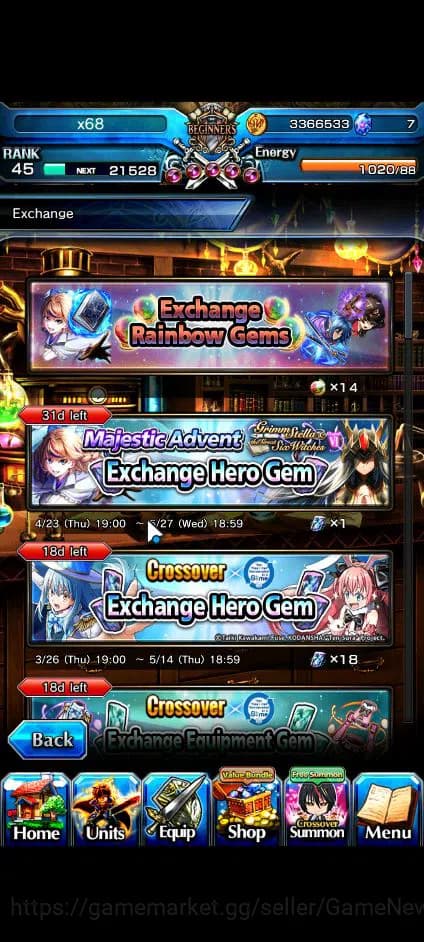 Grand Summoners Accounts Global|Rank 45|Fresh Starter| 6 Ascend+2 TW | [Shu image 3