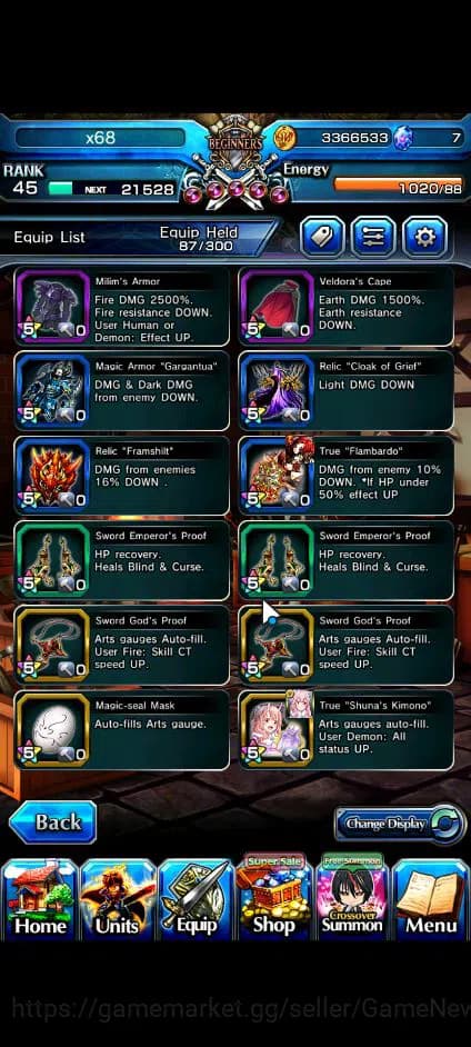 Grand Summoners Accounts Global|Rank 45|Fresh Starter| 6 Ascend+2 TW | [Shu image 5