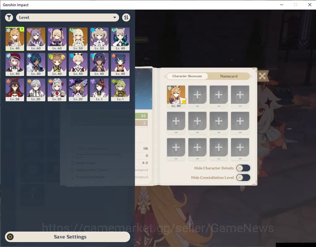 Genshin Impact Accounts ASIA|Starter|AR 35|1 Limited+15(*4Character)|Escof image 1