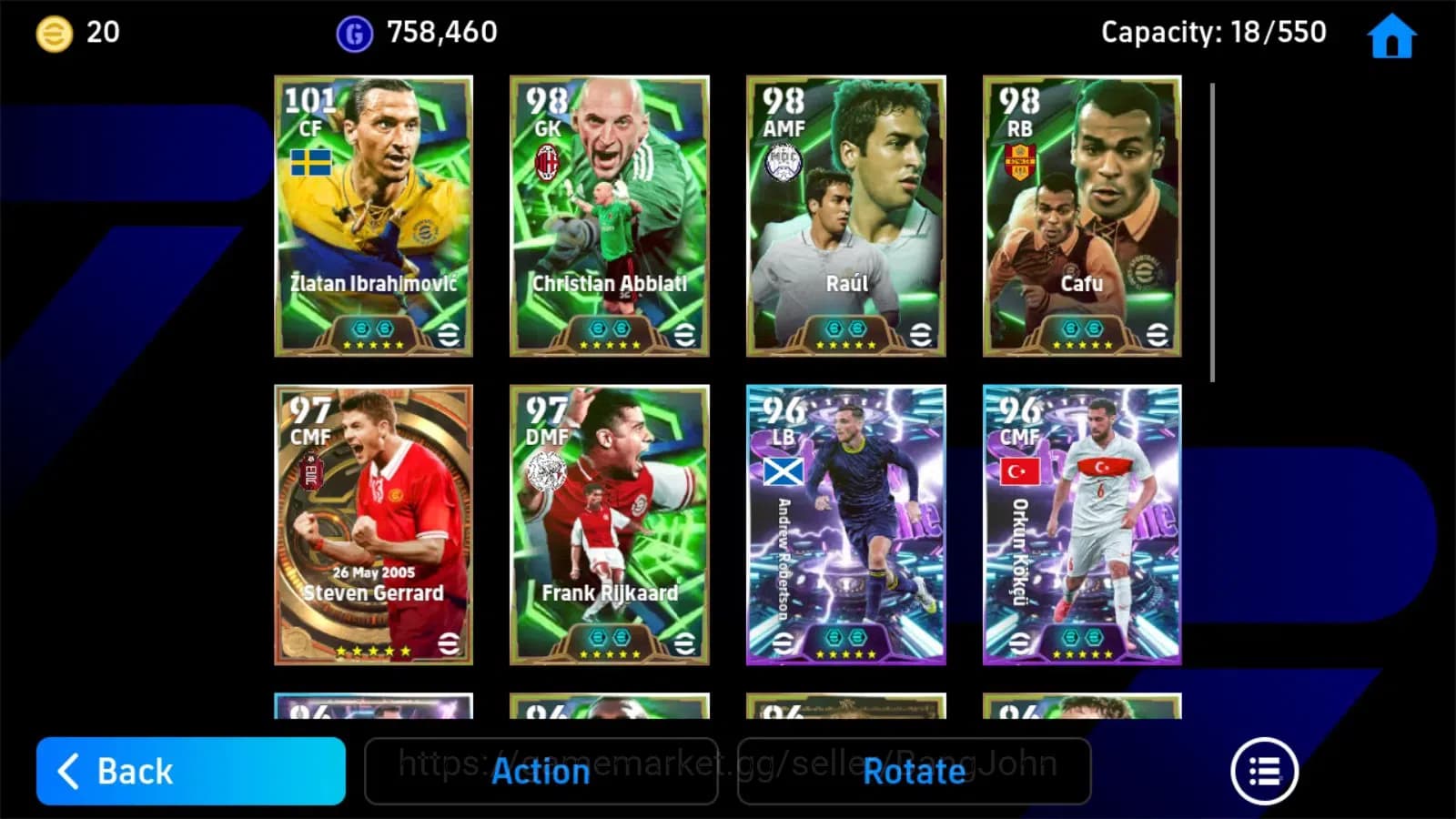 eFootball Accounts ANDROID|PW 3167|Ibrahimovic epic,abbiati epic,cafu image 3