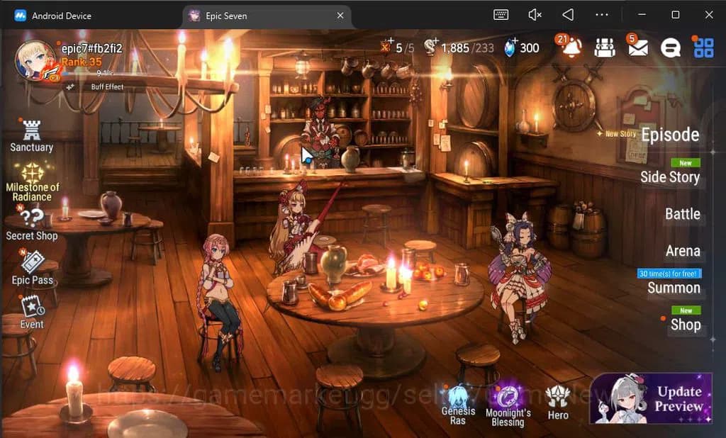 Epic Seven Accounts GLOBAL UNVERIF|NEW ERA|4 ML(Astro Elena,BysHwayoun image 1