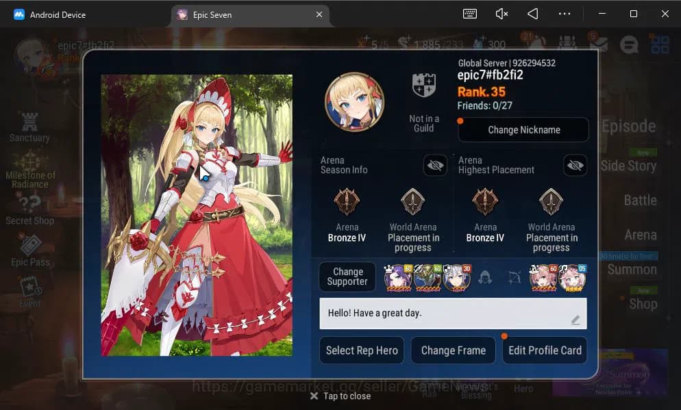 Epic Seven Accounts GLOBAL UNVERIF|NEW ERA|4 ML(Astro Elena,BysHwayoun image 12