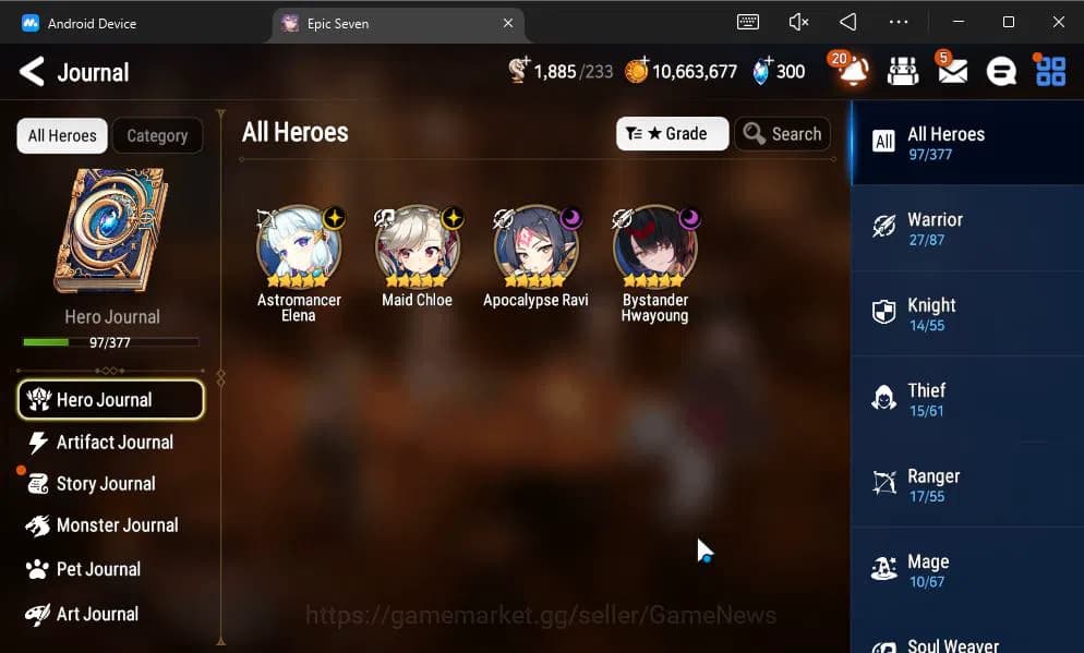 Epic Seven Accounts GLOBAL UNVERIF|NEW ERA|4 ML(Astro Elena,BysHwayoun image 8