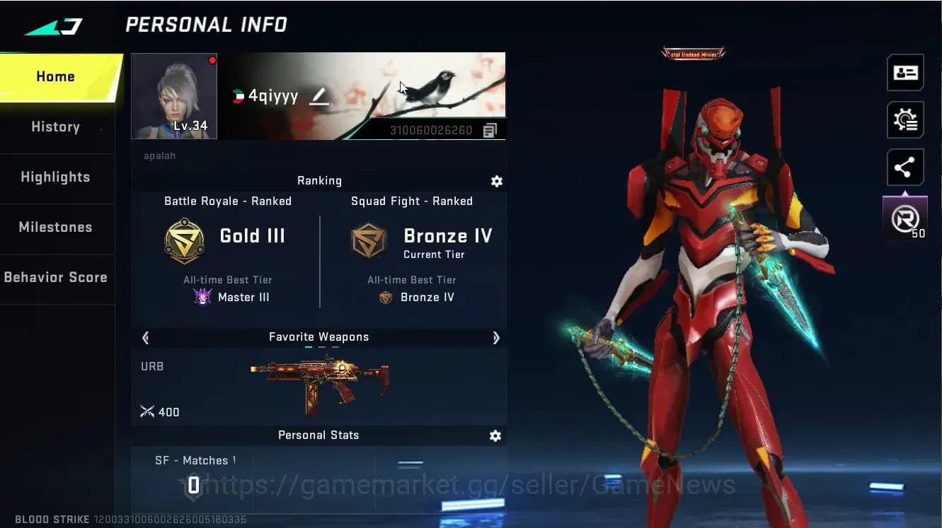 Blood Strike Accounts ASIA|ETERNAL MELEE Chainblade|Collab EVA[KATYA-EVA image 2