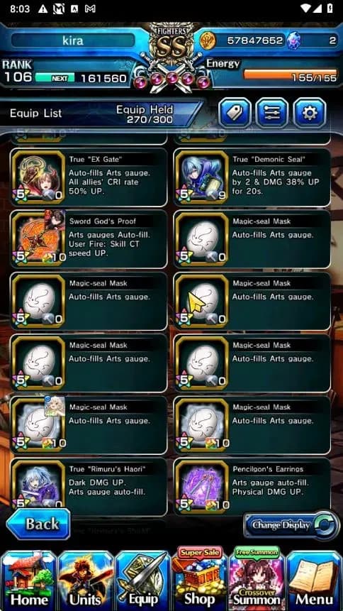 Grand Summoners Accounts Global|Rank 106|18 Ascend+6 TW|[Emiya,Marisa,Chloe image 20