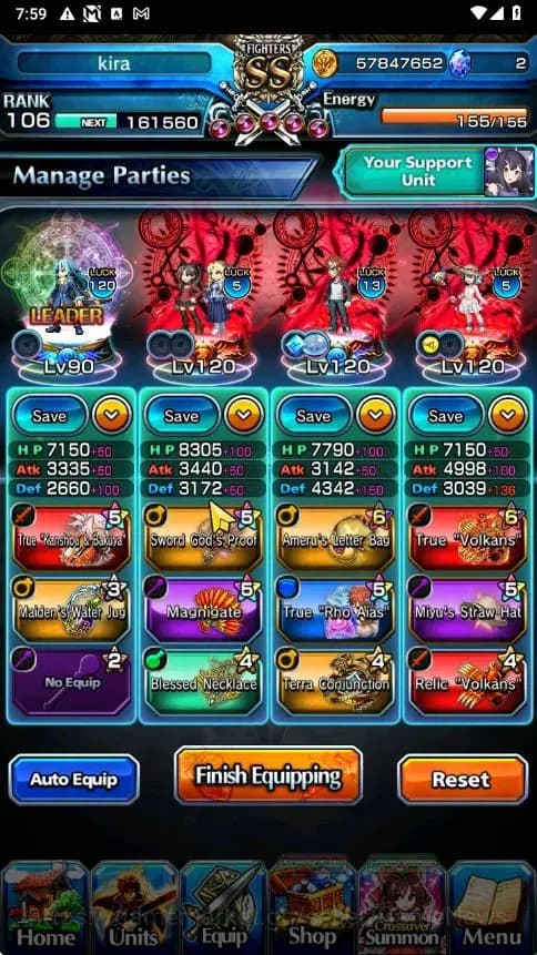 Grand Summoners Accounts Global|Rank 106|18 Ascend+6 TW|[Emiya,Marisa,Chloe image 3