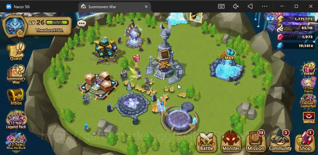 Summoners War: Sky Arena Accounts ASIA|Lv 26|Fresh Starter| Teshar | 1,9K Crystal + image 1