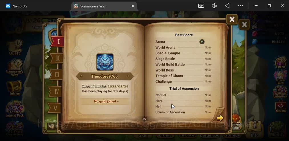 Summoners War: Sky Arena Accounts ASIA|Lv 26|Fresh Starter| Teshar | 1,9K Crystal + image 3