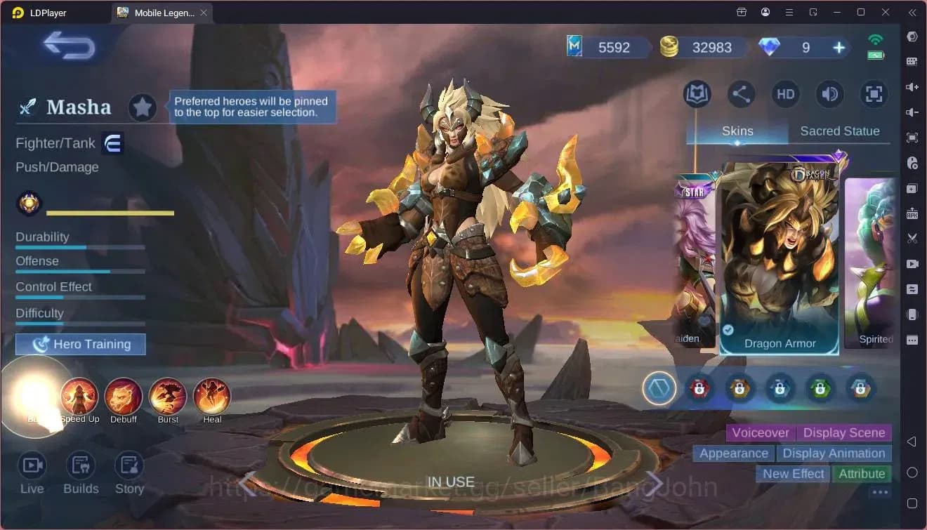 Mobile Legends: Bang Bang Accounts Global|Hero 127|Skin 185|Expert|Luckybox Akai|CC N image 2
