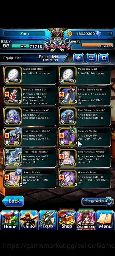 Grand Summoners Accounts Global|Rank 88|22 Ascend+8 TW|[Inumuta,S Miyu,Emiy image 15